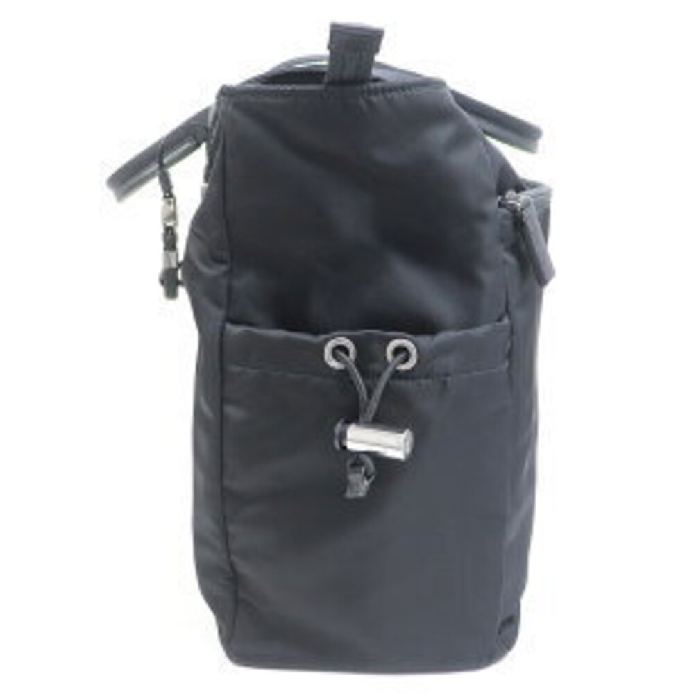 Prada Logo Bag Shopping Black Triangle Tote Tessuto Shoulder Black Nero - Picture 5 of 7